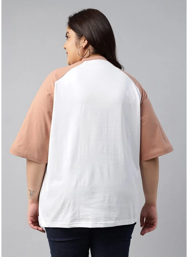 Juneberry Juneberry Pure Cotton Over-size  ROYALBLUE T-Shirt For Women